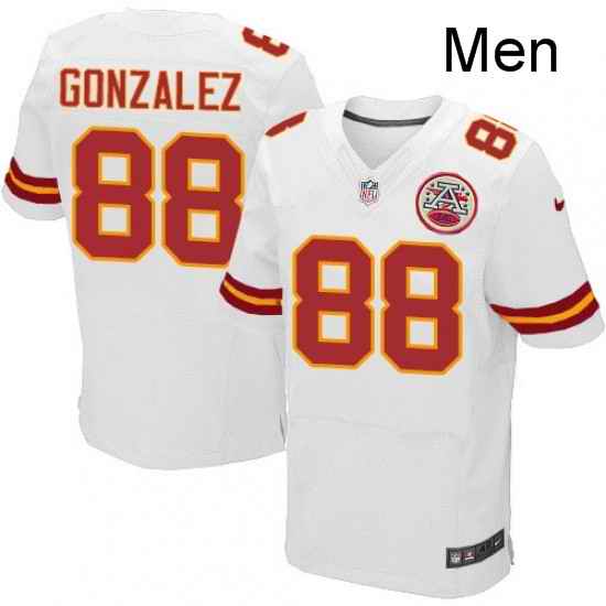 Men Nike Kansas City Chiefs 88 Tony Gonzalez White Vapor Untouchable Elite Player NFL Jersey